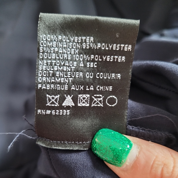 Navy Blue Formal Dress with Gold Chain Link Strap Fits Like Size 8 - Picture 13 of 13